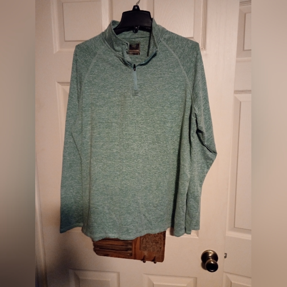 Men's Green Quarter-Zip Sweater Size Large